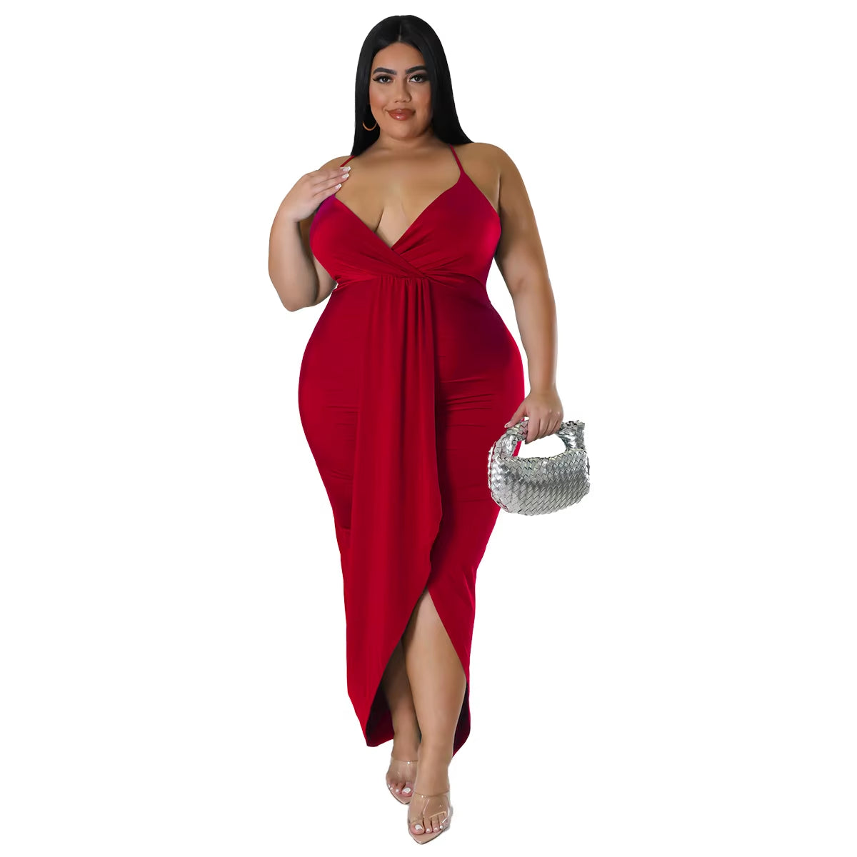 Trending Products New Arrivals Women Clothes Sleeveless V-Neck Stretch Irregular plus Size Summer Dresses