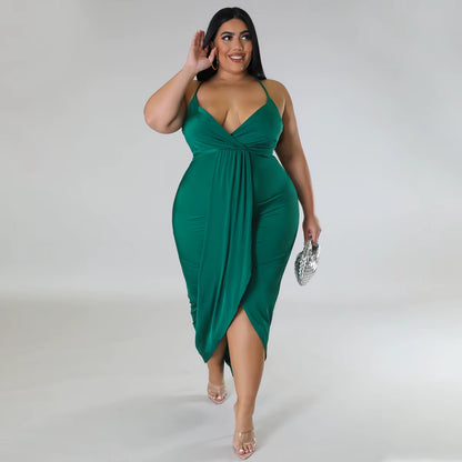 Trending Products New Arrivals Women Clothes Sleeveless V-Neck Stretch Irregular plus Size Summer Dresses