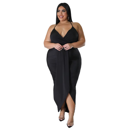 Trending Products New Arrivals Women Clothes Sleeveless V-Neck Stretch Irregular plus Size Summer Dresses