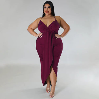 Trending Products New Arrivals Women Clothes Sleeveless V-Neck Stretch Irregular plus Size Summer Dresses