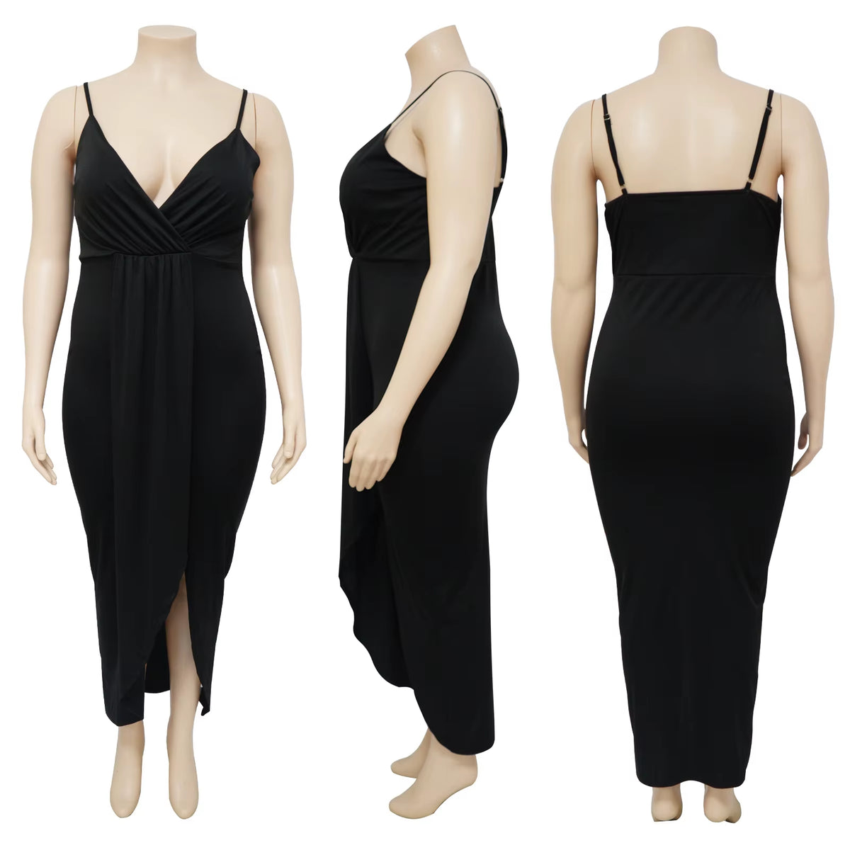 Trending Products New Arrivals Women Clothes Sleeveless V-Neck Stretch Irregular plus Size Summer Dresses