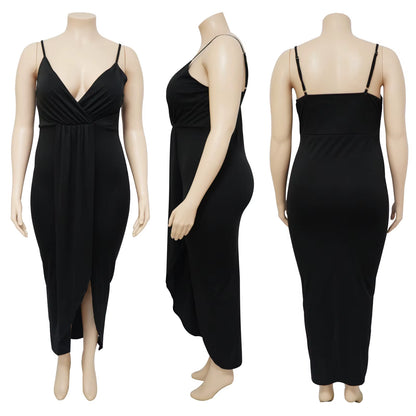 Trending Products New Arrivals Women Clothes Sleeveless V-Neck Stretch Irregular plus Size Summer Dresses