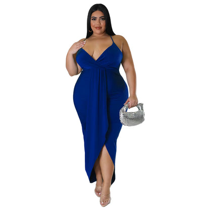 Trending Products New Arrivals Women Clothes Sleeveless V-Neck Stretch Irregular plus Size Summer Dresses